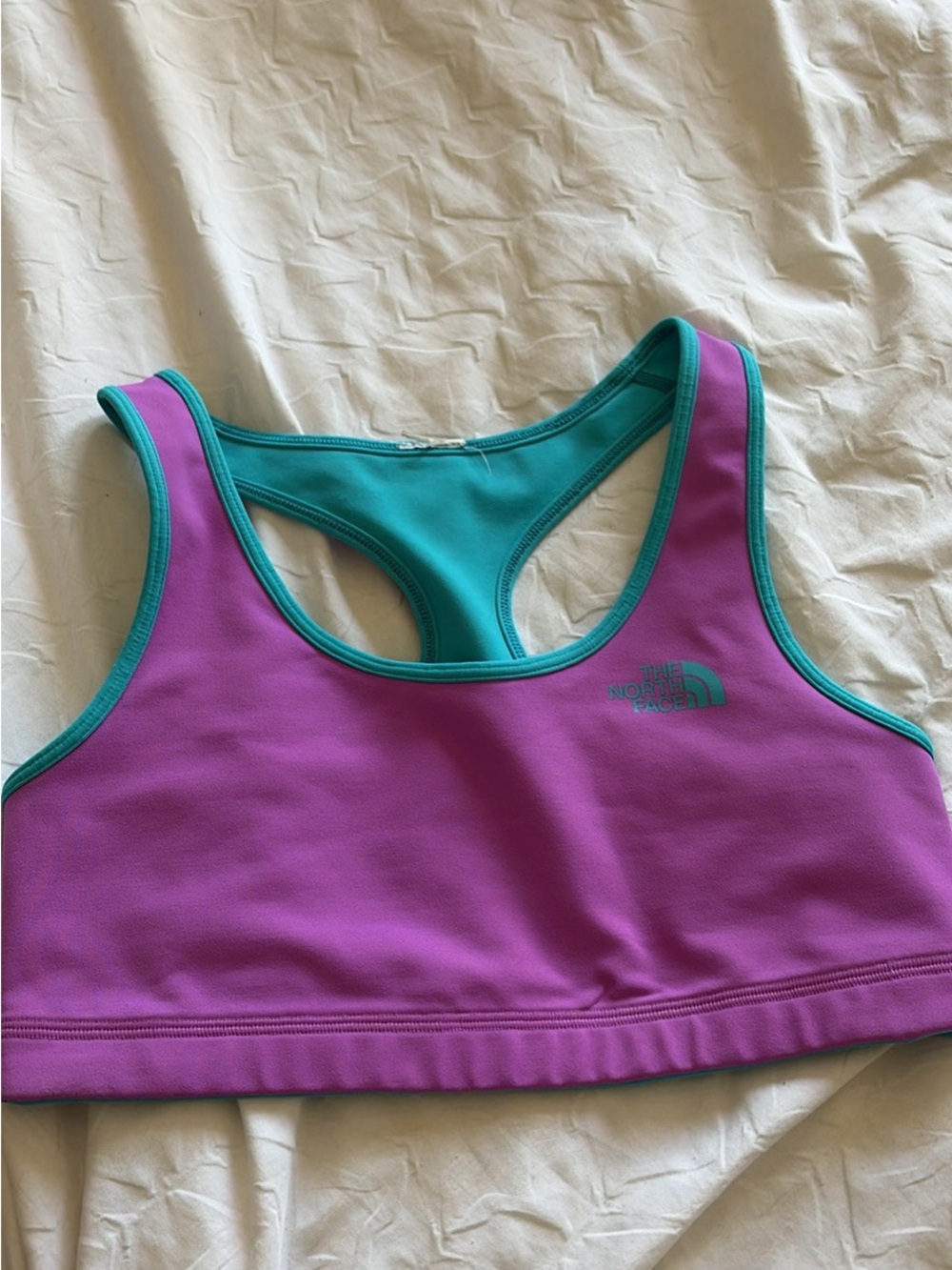 The North Face reversible purple and blue bra